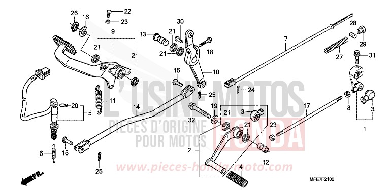 PEDAL for Shadow Aero CANDY GLORY RED-U (R101) from 2007
